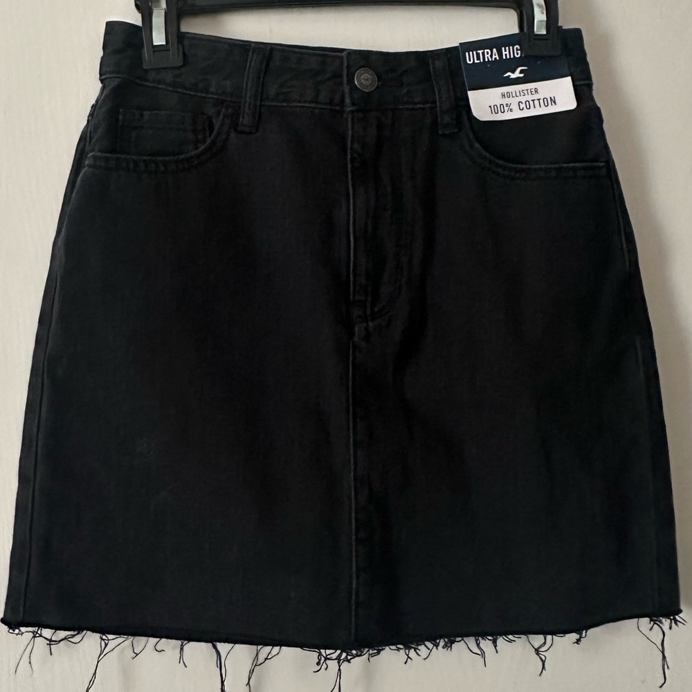 NWT hollister black denim skirt
